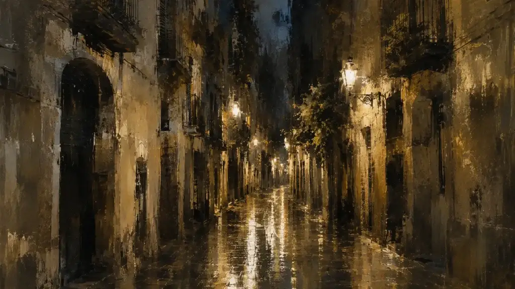 Cruce del carrer de Venus con el carrer de la Llibertat en el barrio de Gràcia, Barcelona, escenario del relato La ciudad que esconde sus propios expedientes"